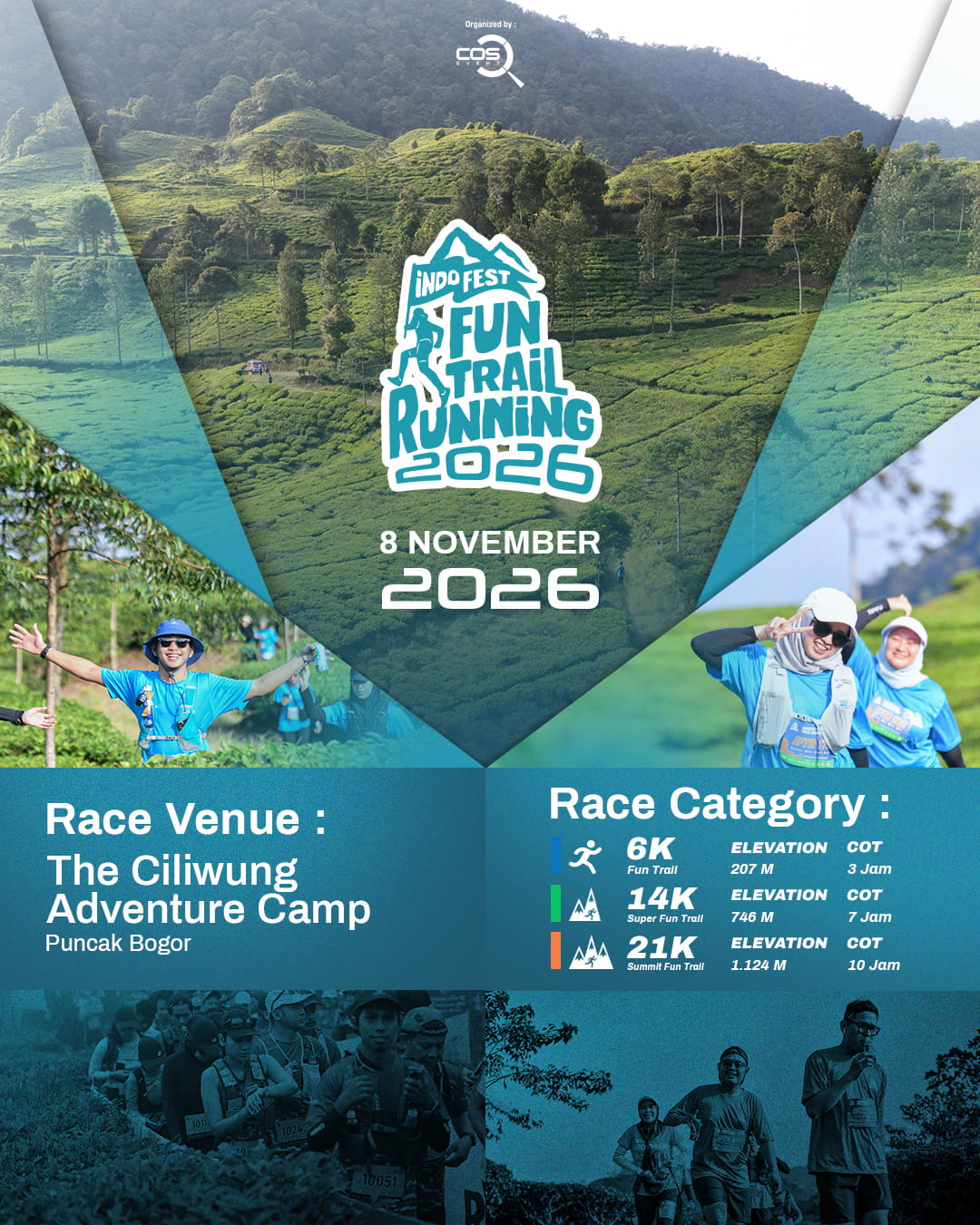 Indo Fest Fun Trail Running 2026 venue and race category poster
